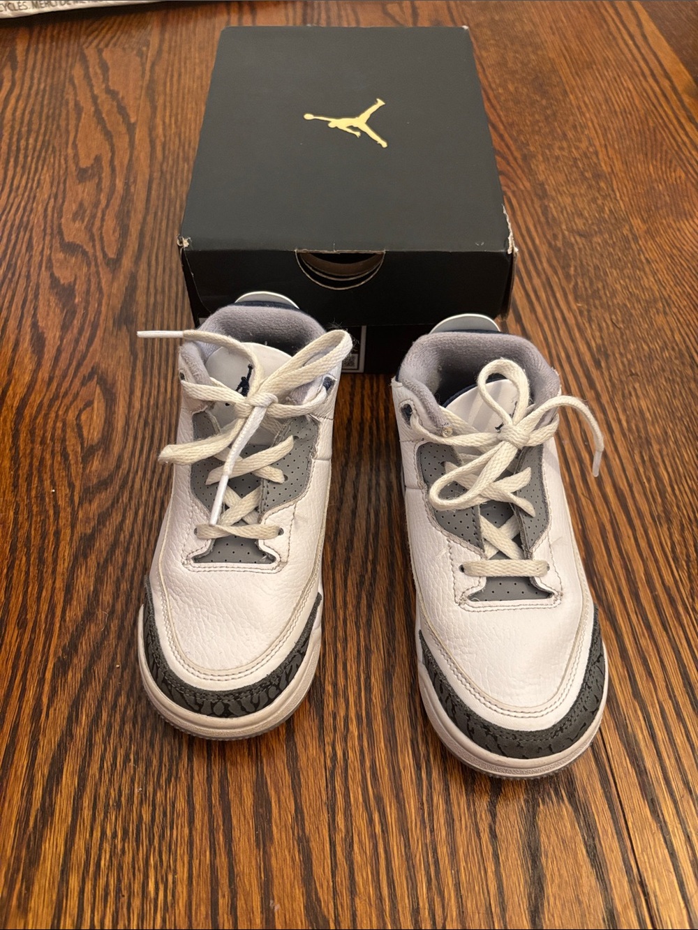 Jordan Kids White and Gray Basketball Sneakers